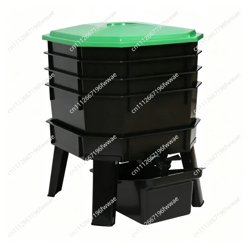 Worm Composter Bin for Kitchen Waste Recycling, Outdoor Large Capacity Vermicomposting Box for Organic Soil & Fertilizer