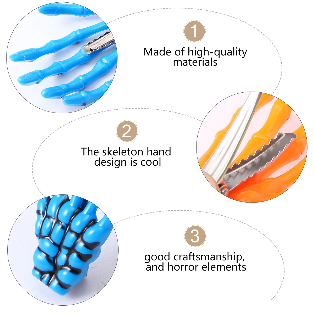 

8pcs Halloween Ghost Claw Hair Clips Fashion Hairpins For Kids Girls Women Party Decorative Barrettes