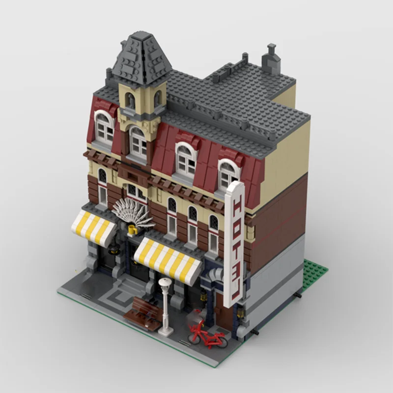 2335개 MOC 카페 비코너 독립형 모듈형 모델 빌딩 크리스마스 선물 블록 장난감 건축 조립 DIY 창의적 아이디어