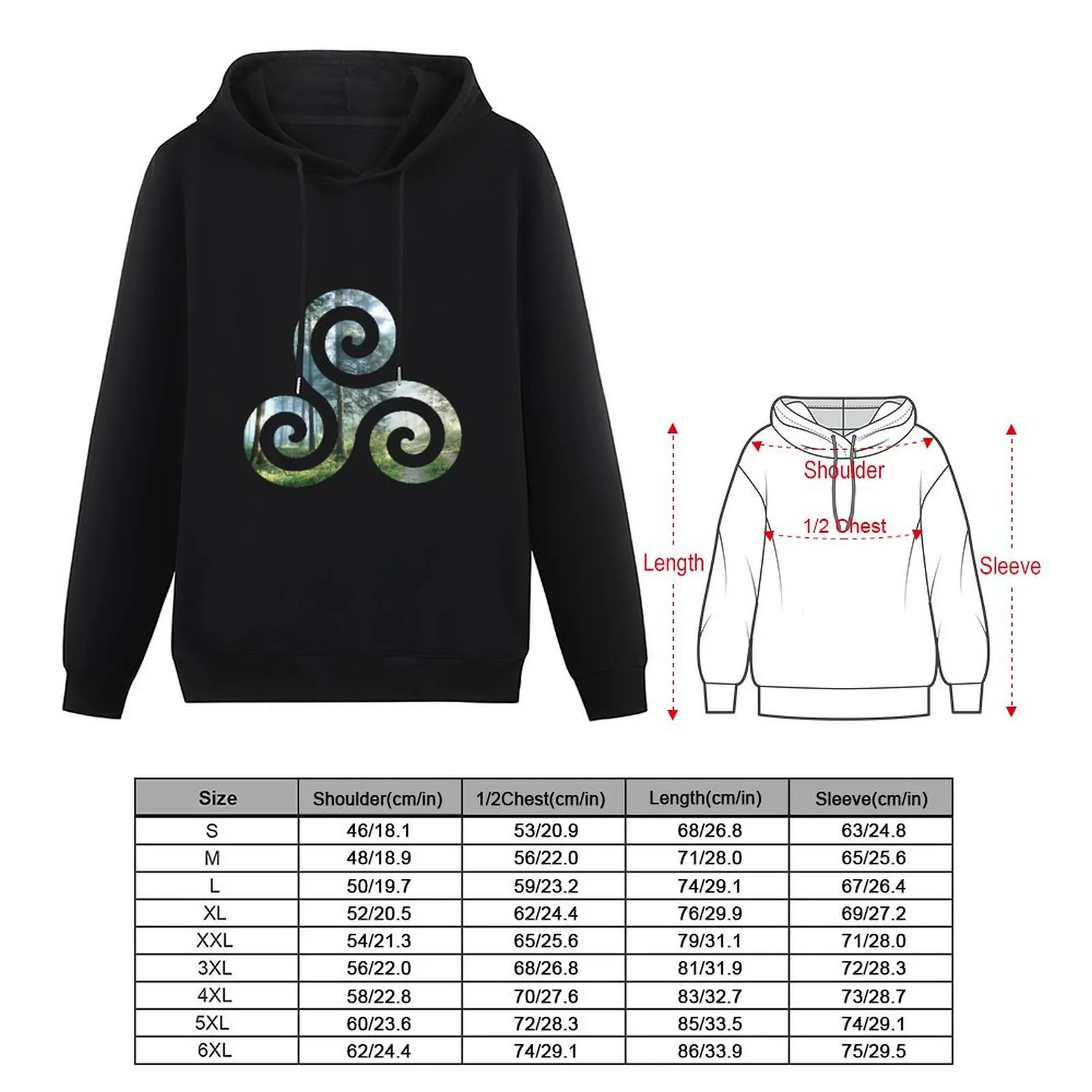 Forest Triskele Hoodie blouse mens clothing anime clothing hooded shirt big size hoodie