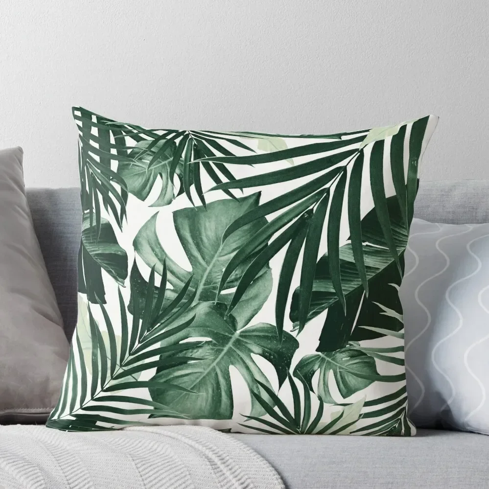 

Tropical Jungle Leaves Pattern #4 #tropical #decor #art Throw Pillow Cushions Sofa Decorative Covers home decor items Pillow