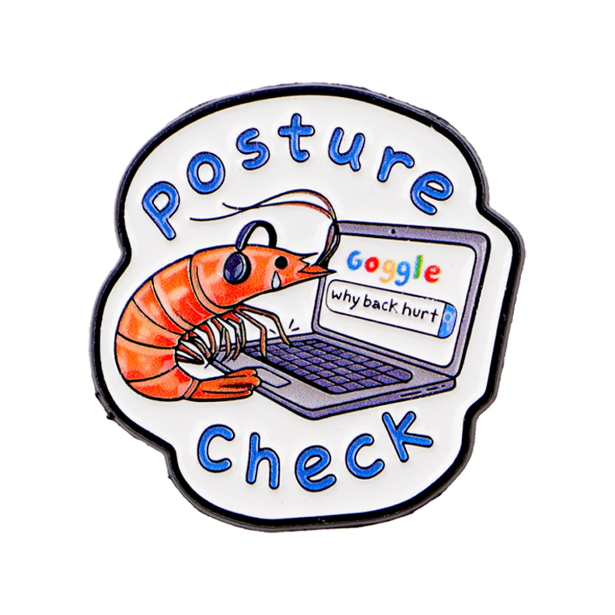 Funny Shrimp Enamel Pin, Quirky Lapel Accessory