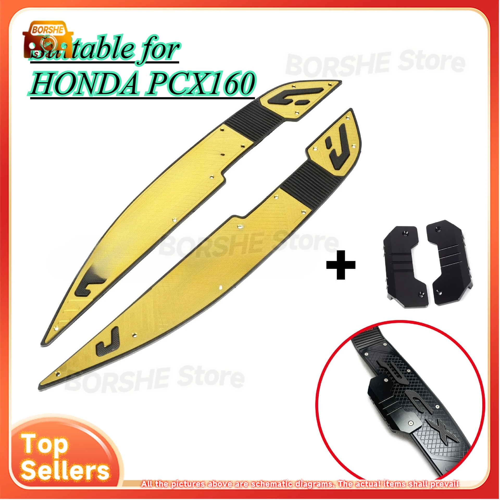 

Suitable for HONDA PCX160 modified footrest edge protection anti-slip footrest motorcycle accessories