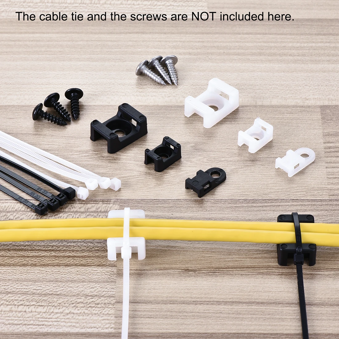 20-100Pcs Cable Tie Mount Base Nylon Saddle Type Wire Holder Fixing Clamp 3.8-9.2mm Hole Width Wire Management Cable Organizer