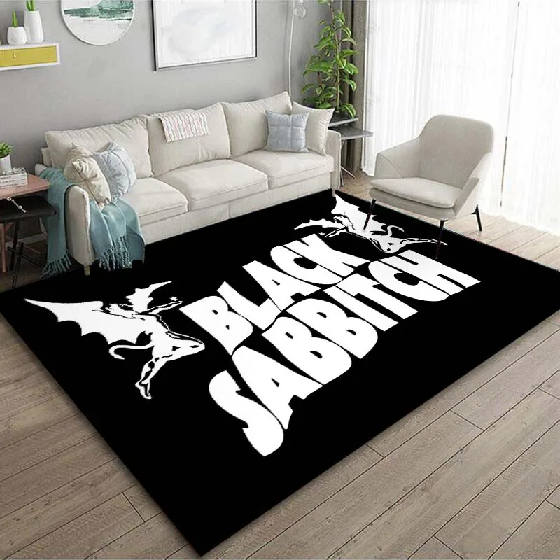 Band Black S-Sabbath Pattern Carpets 15 Sizes Living Room Bedroom Bedside Floor Mat Area Rug Cloakroom Club Home Decoration