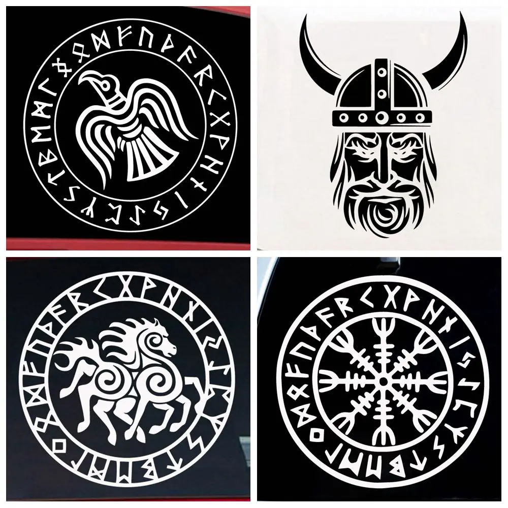 NEW Viking Rune Stickers Ussr Motorcycle Decorative Car Window Rearview Mirror Decals