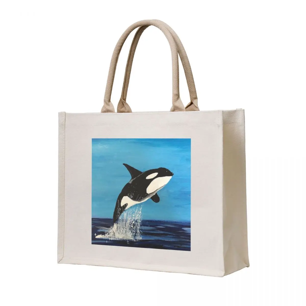 

Killer whale or Orca in acrylics on canvas Tote Bag the tote bag Customizable tote bag Cloth bags Canvas