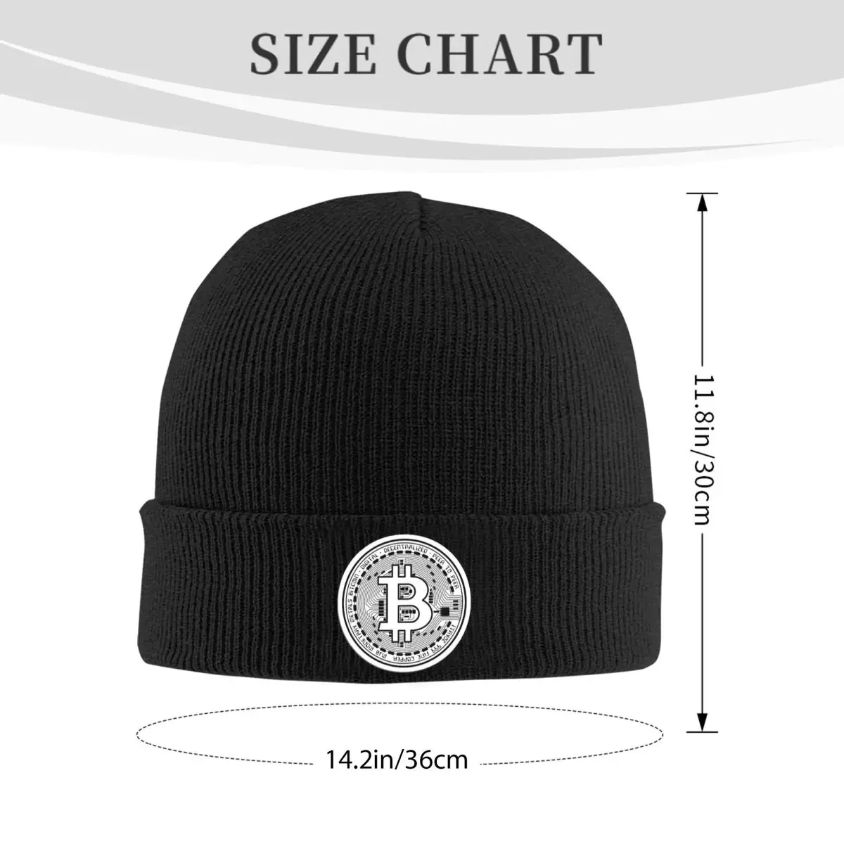 Bitcoin BTC Crypto Currency Warm Knitted Cap Fashion Bonnet Hat Autumn Winter Outdoor Beanies Hats for Unisex Adult