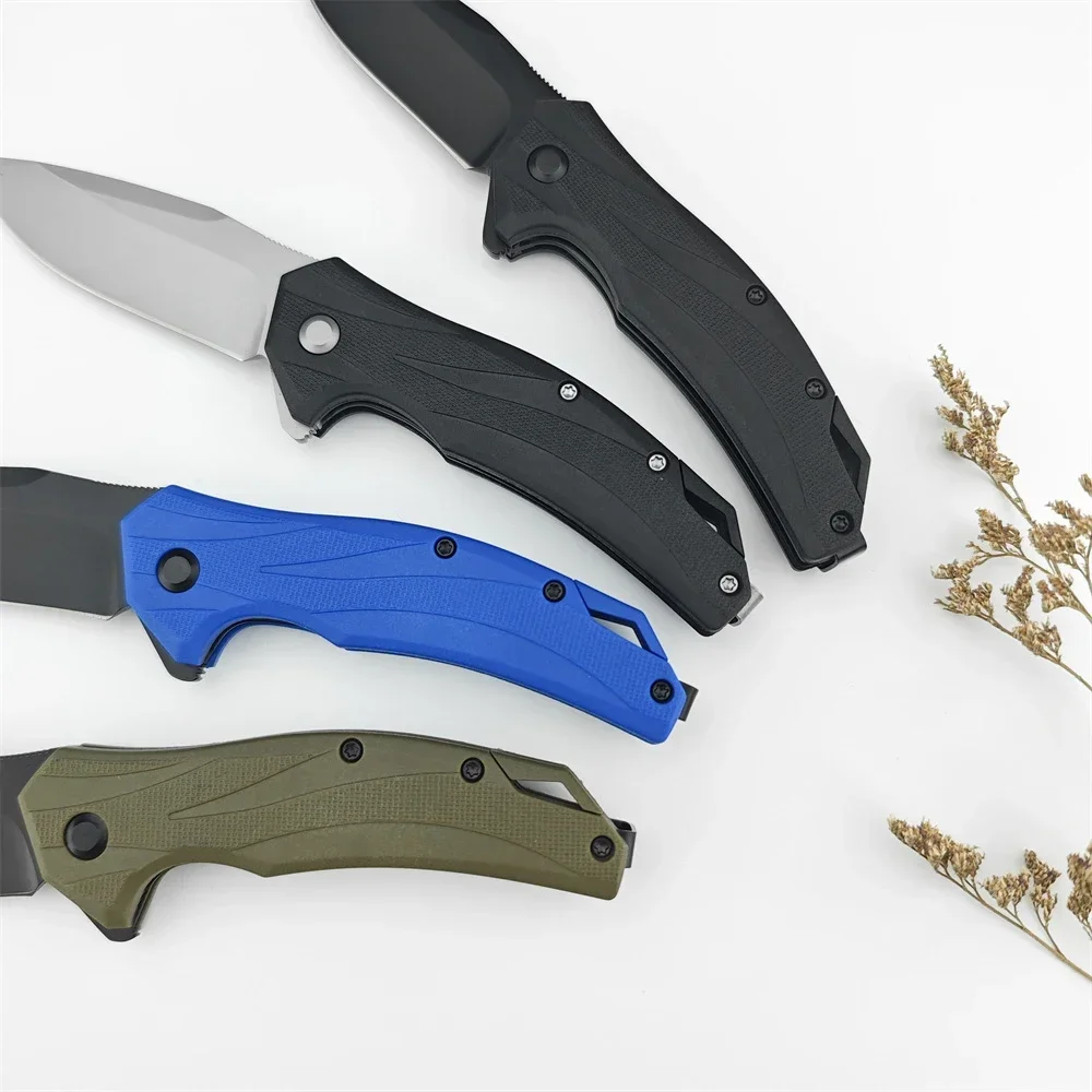 4 Colors KS 1645 Outdoor Self-Defense Folding Knife 8Cr13Mov Blade Nylon Fiber Handle with Pocket Clip EDC Camping Hunting Tool