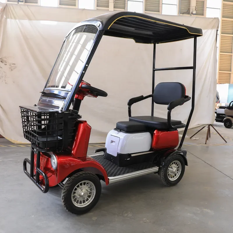 Open Sunshade Electric Tricycle 3-Passenger 30-50Km/h Wind and Dust Proof for Township Passenger Commute