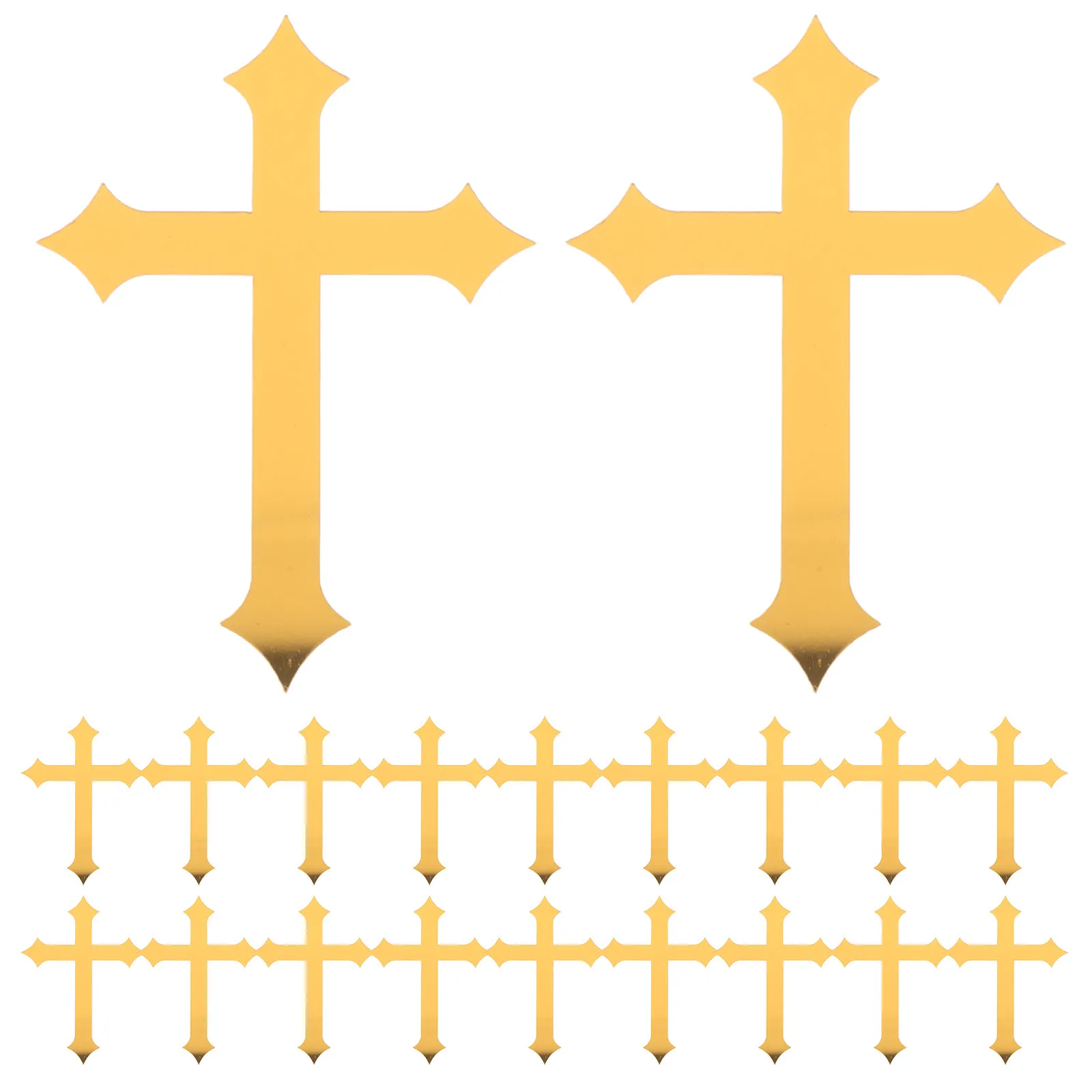 

20 шт. золотых акриловых украшений для торта в форме креста, декор для крещения, топперы для кексов, украшения для десертов на религиозные праздники