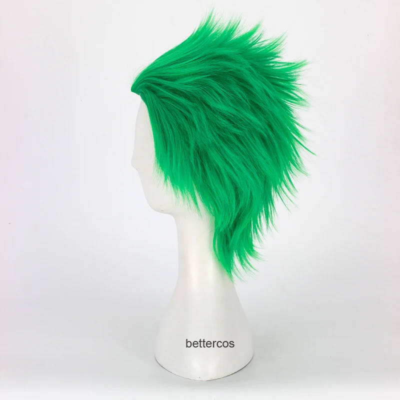 OW Wigs Young Genji Wig Short Green Heat Resistant Synthetic Hair Cosplay Wig + Wig Cap