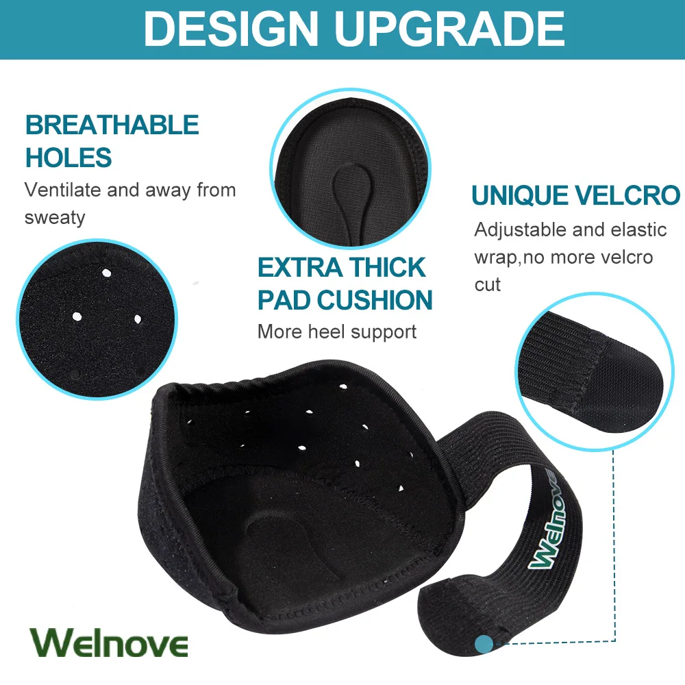 

2Pcs Black Heel Protector Heel Cushion Treat Plantar Fasciitis Protectors Sleeves Heel Cups Pain Relief Pad Cover Heel Guards