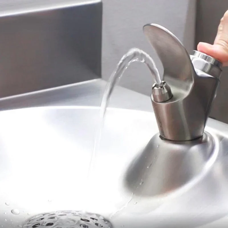 Hot Sales Public Water Cooler Basin Sink Faucet Sink Drinking Fountain Stainless Steel Outdoor 50 Ce Satin Cold Wall Mount
