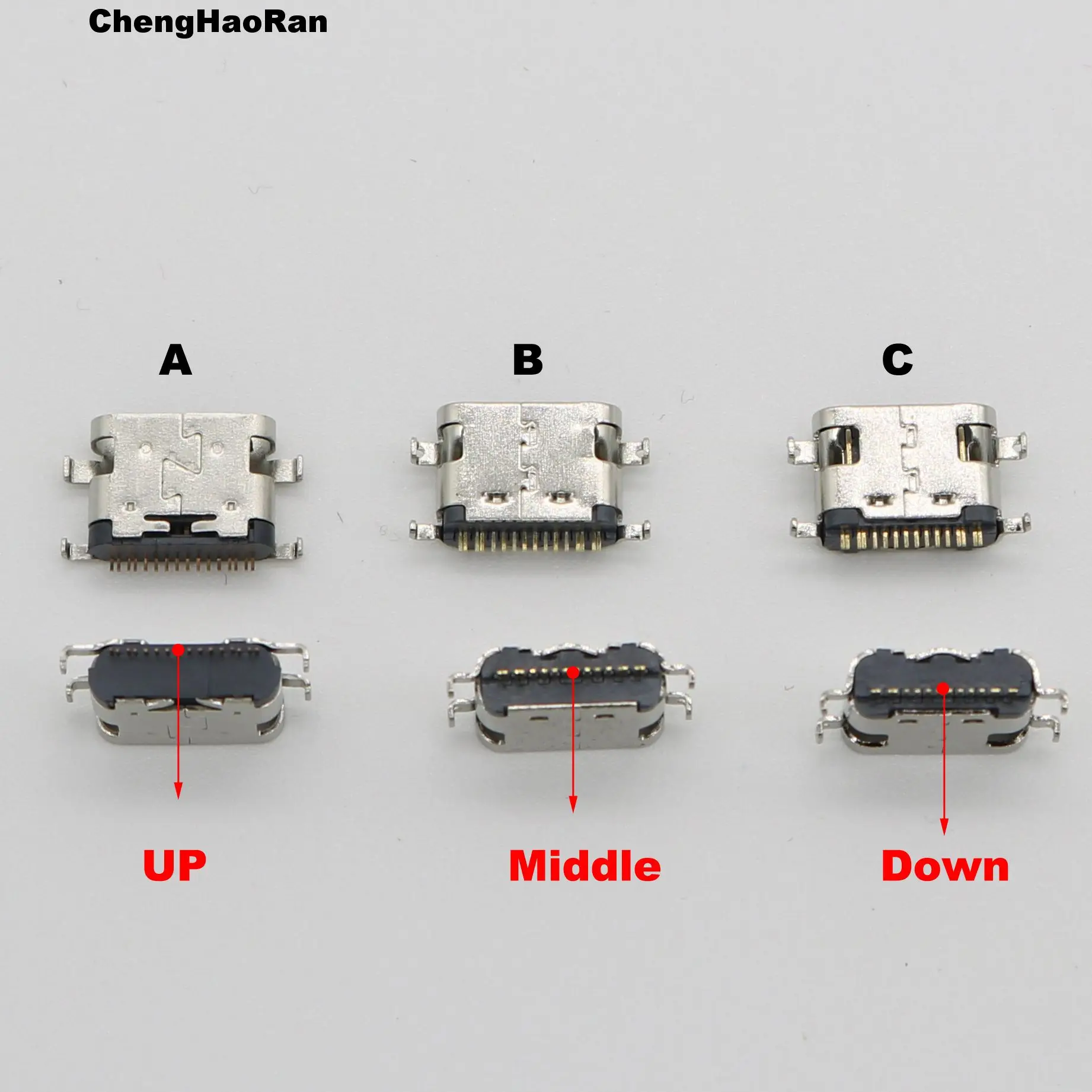 5PCS USB 3.1 Type C Connector 16 Pin 16P Female SMT Tab jack Version Socket For Ulefone Power 5 MTK6763 Octa Core 6.0 / iPaly40