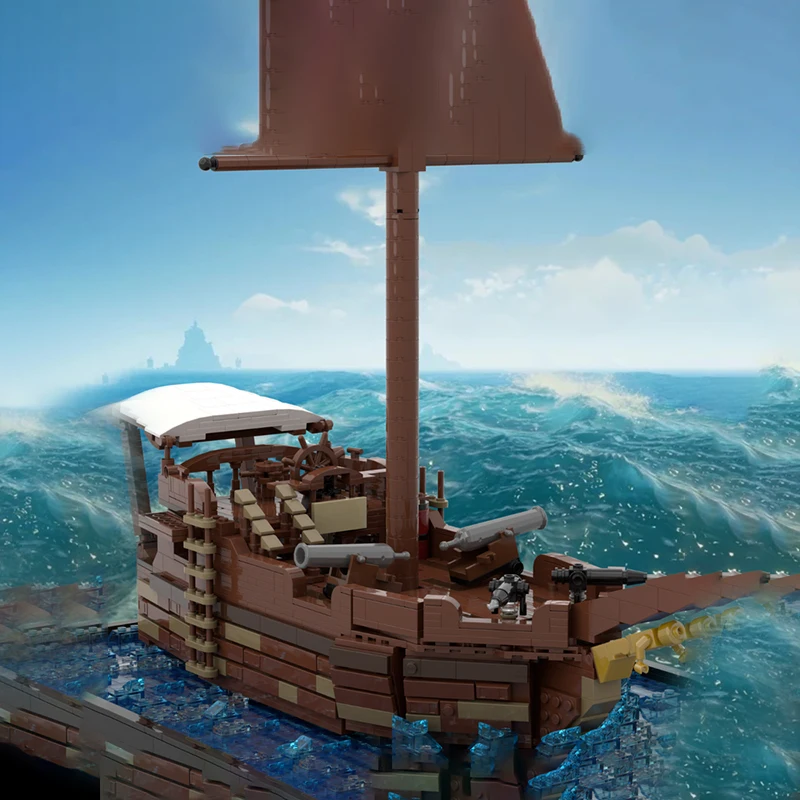 2084 قطعة Moc Sea of Thieves The Sloop اللبنات التعليمية هدية للأطفال الإبداع والتدريب على القدرة التشغيلية