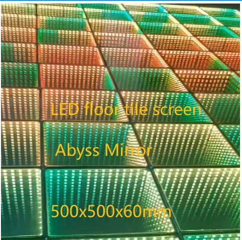 LED floor tile screen  Abyss Mirror 500x500x60mm LED display panel Creative LED Screen