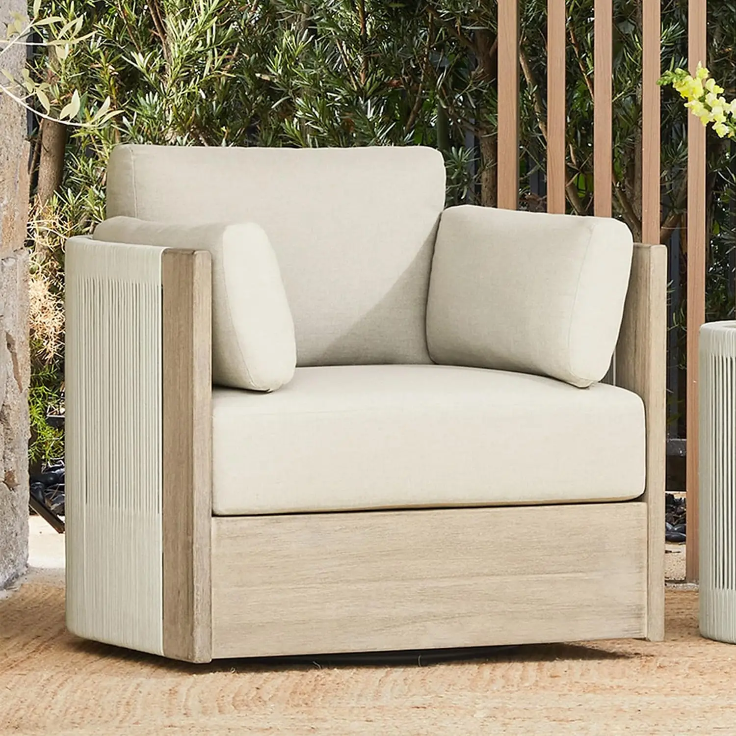 Outdoor Patio Swivel Accent Chair, Fully Assembled, Customized
