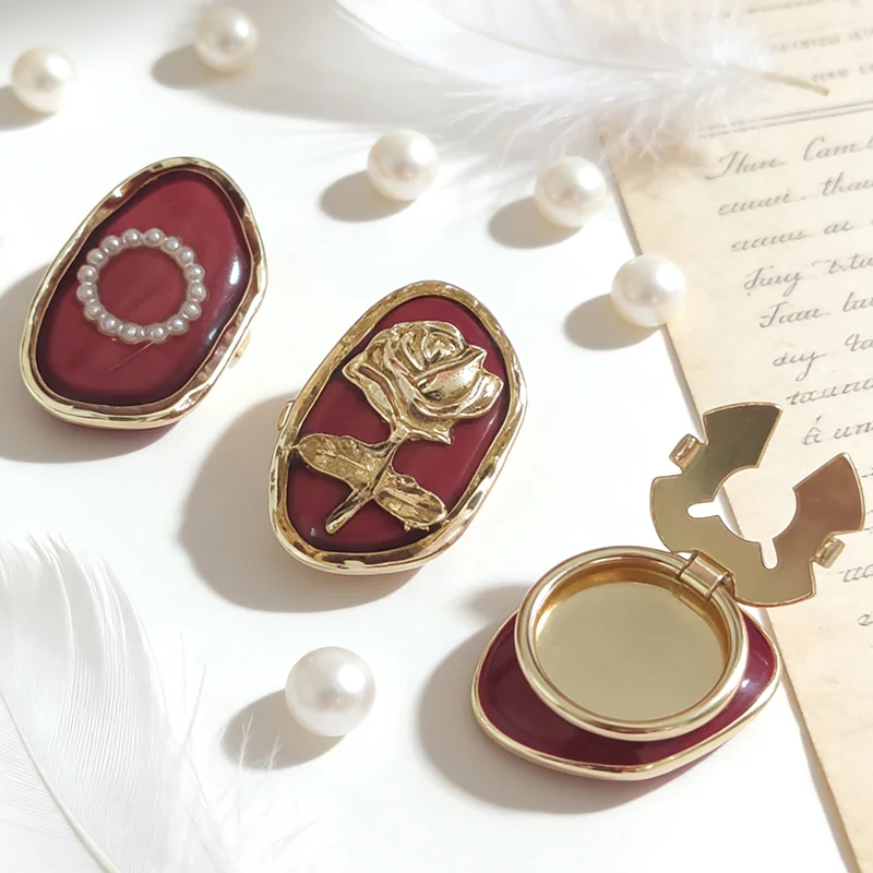 Lot de 3 Cache-boutons décoratifs en alliage, motif fleur rouge, haute qualité, pour vêtements DIY et manches de chemise