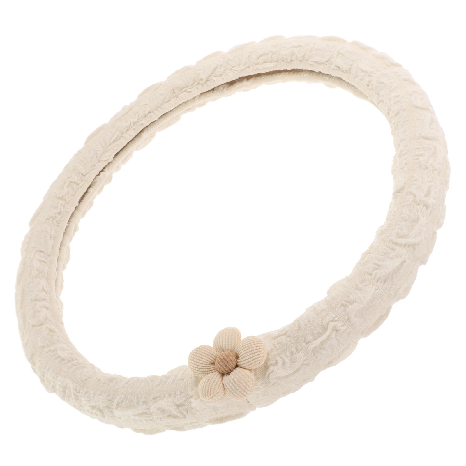 

Steering Wheel Car Accessories Winter Cream Brown Flowers Steering Wheel Cover For Girls Non Slip Grip Universal Fit Boho