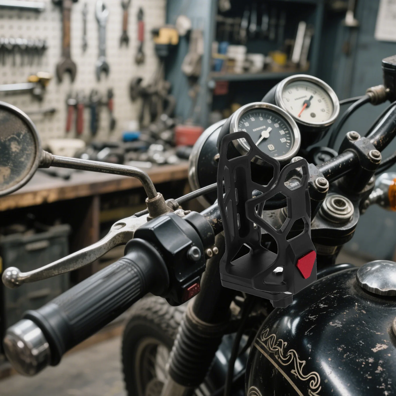 Держатель для стакана с водой для мотоцикла, черный универсальный держатель на руль для велосипедной клетки для бутылки, противоударный держатель для велосипедной чашки для