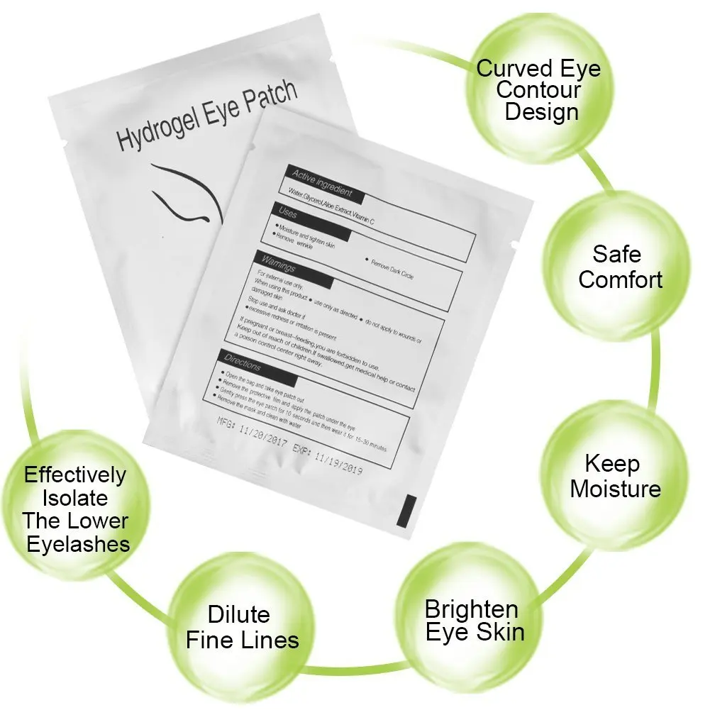20 Pairs Remove Hydrogel Eye Patch Sticker Gasket Eyelash Extension Makeup Tools Eyelash Under Eye Patches Eye Pad Isolation