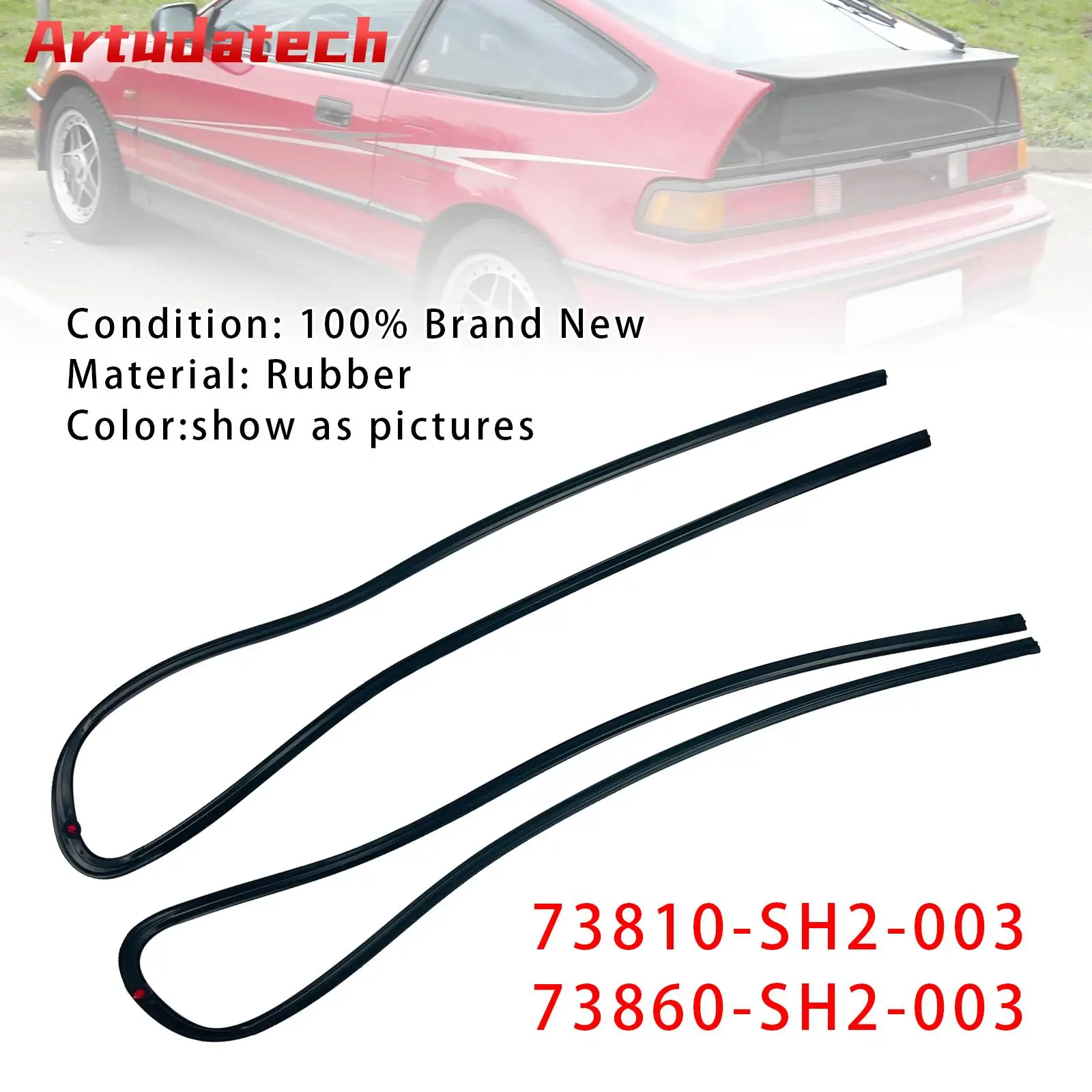 

Artudatech 2PCS Window Glass Molding RH & LH For HONDA CR-X CRX EF8 1988 1989 1990 1991 73810-SH2-003 73860-SH2-003 73810SH2003