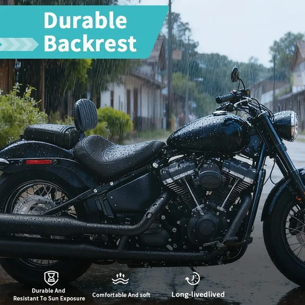 Motorcycle Front Sissy Bars Driver Rider Backrest Pad For Harley Softail Street Bob FXBB Standard FXST Slim FLSL 18-25