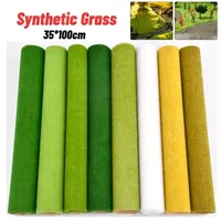 Synthetic Grass Mat Thin Artificial Lawn Landscape Grass Mat For Model Train Not Adhesive Paper Lawn Fake Turf Decoration Garden