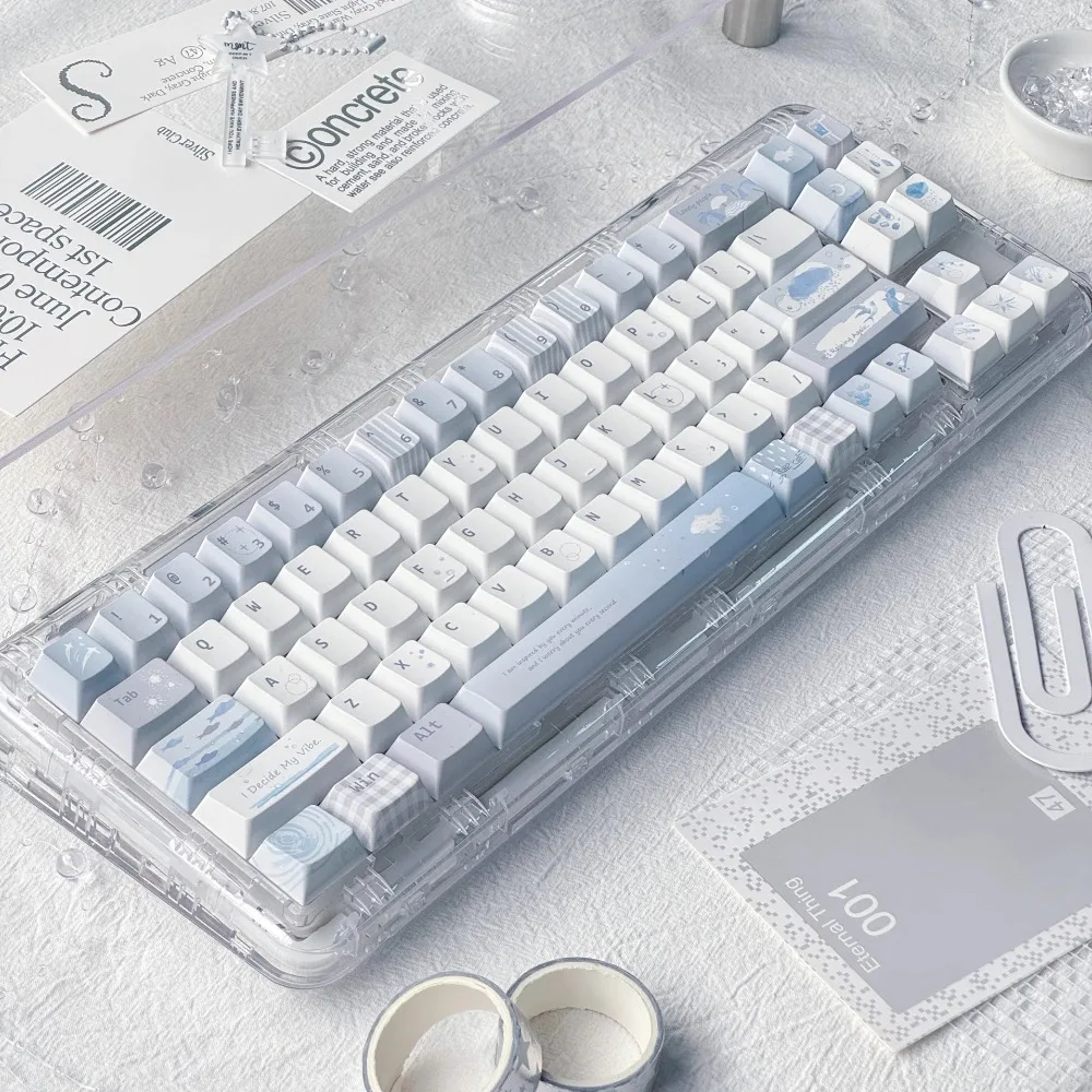 MoCoo Simple Fresh Theme Keycaps Set PBT PC Custom Keyboard Cap Cherry Profile KeyCap for Mechanical Keyboard Accessories Gifts