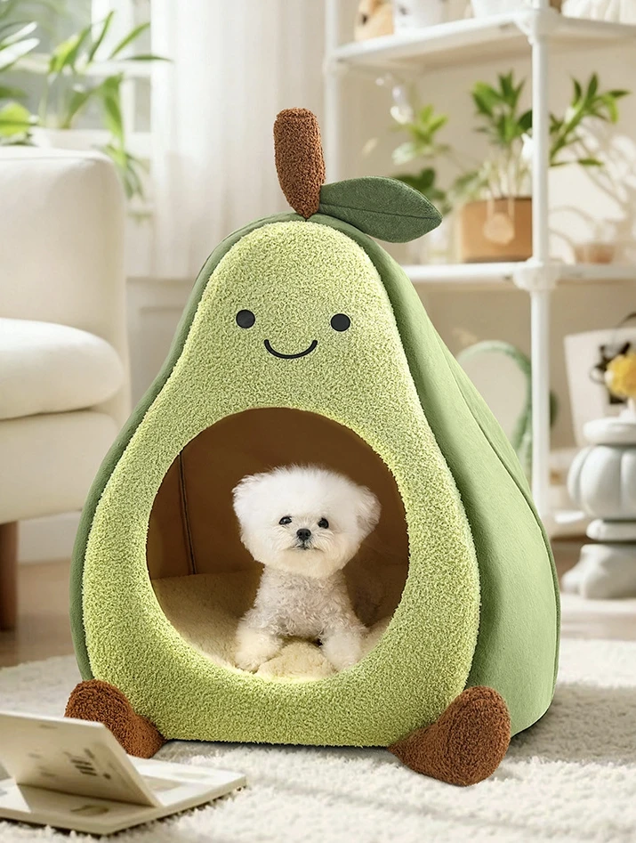 Fully Enclosed Warm Winter Pet Tent Bed Foldable Removable Washable Mat Indoor House For Cats Small Dogs