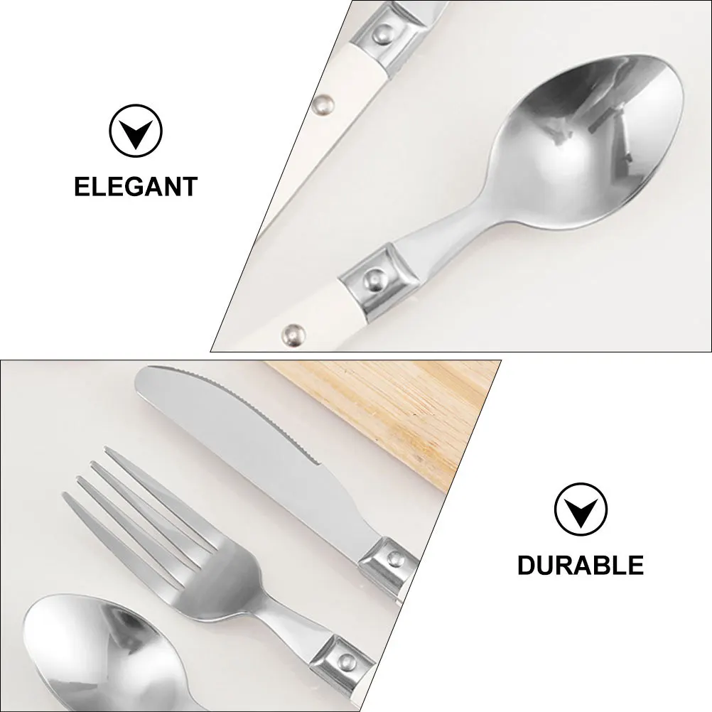 

3Pcs Stainless Steel Kids Fork Spoon Cutter Set Elegant Design Comfortable Touch Family Entertainment Camping Hotel Restaurant