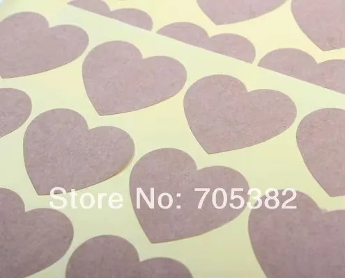 100pcs/lot Dia:3.5cm Blank Peach Heart Kraft Gift Seal Sticker for handmade products Packing Stickers (SS-10)