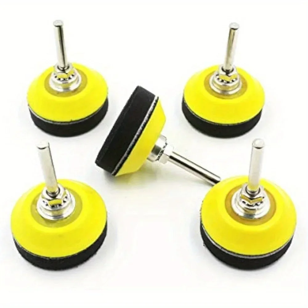 Tampon de ponçage à crochet et boucle de 2 pouces pour disques de ponçage avec fixation de foret à tige de 1/4 pouces et tampon tampon de couche de mousse souple