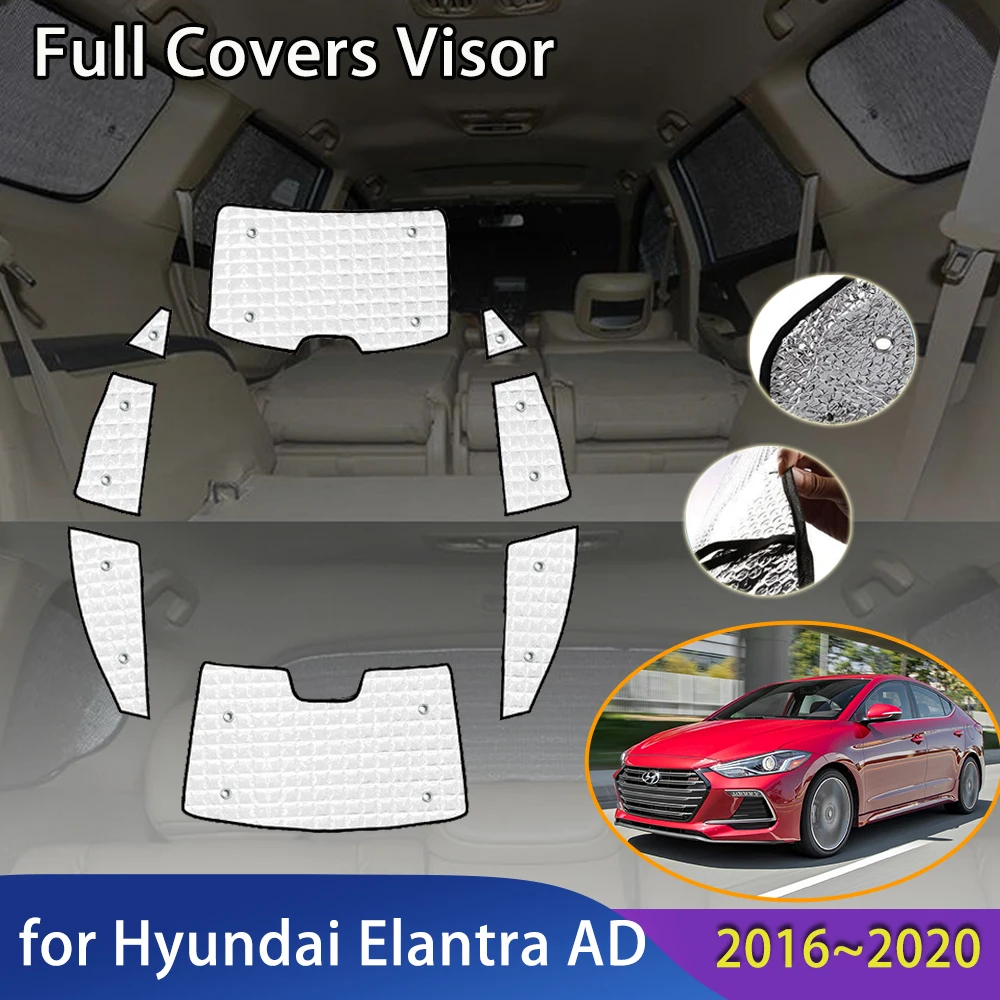

Автомобильные солнцезащитные козырьки с полным покрытием для Hyundai Elantra AD Avante 2016 ~ 2020, аксессуары, анти-УФ-защита на лобовое стекло, светоотражающие солнцезащитные козырьки