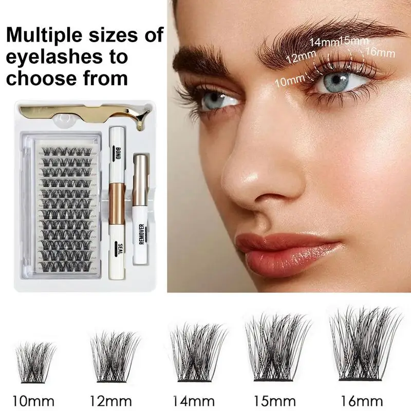 DIY Eyelash Extension Kit 72/108pcs Individual Lashes Kit Natural Lash Clusters D Curl Wispy Lash Kit with Lash Glue Makeup