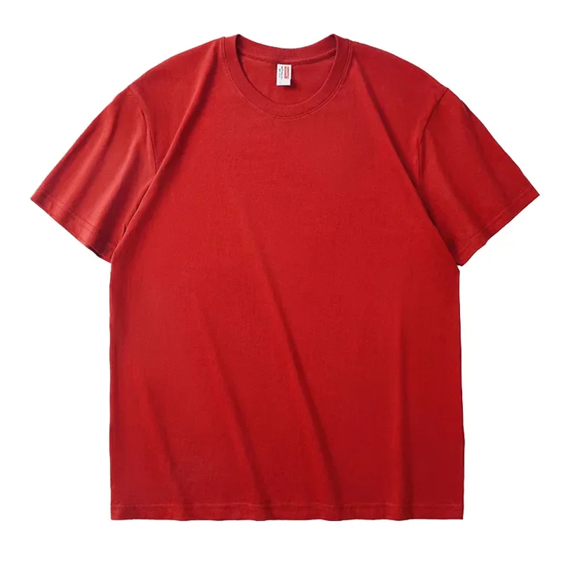 

Heavy Oversized Plain T-Shirt for Men Summer HighQualtity Short Sleeve Tee 100%cotton Solid Color Trendy Casual white Top