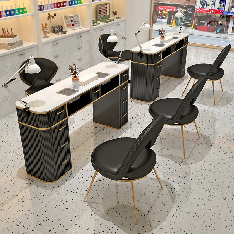 

Drawers Nail Table Professional Design Luxury Manicurist Tables Equipment Display Mesa De Manicure Salon Home Furnishings