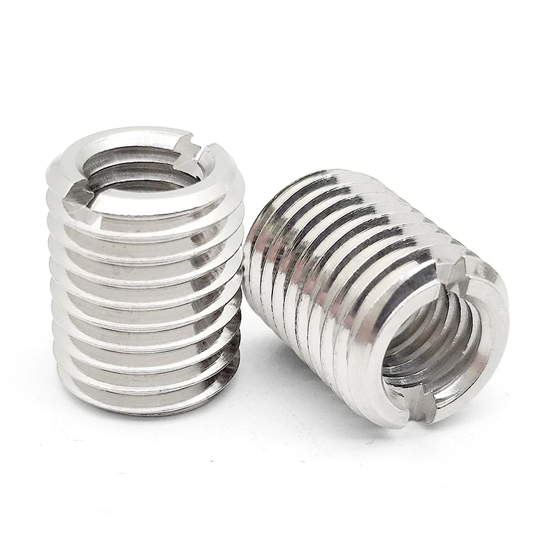 M2-M10 Stainless Steel Sotted Inside Outside Self Tapping Thread Insert Adapter Screw Nuts Sleeve Converter Nut