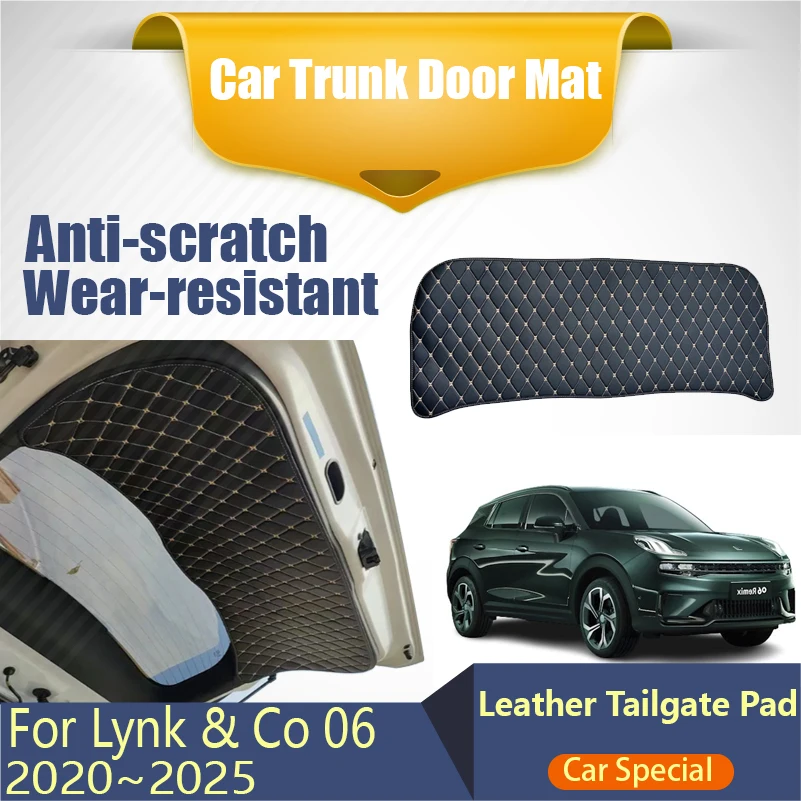 

Car Rear Trunk Door Mats For Lynk & Co 06 2020 2021 2022 2023 2024 2025 Anti-dirty Carpets Leather Tailgate Pad Auto Accessories