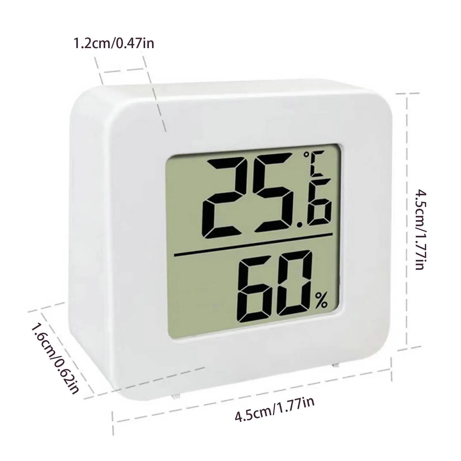 Humidity Sensor Room Temperature Monitor Small Electronic Gauge LCD Display for Greenhouse RV Garage Attic Classroom Home