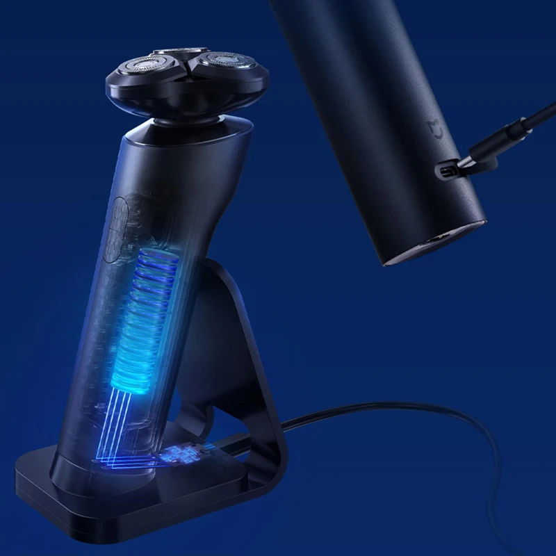XIAOMI MIJIA-Rasoir électrique à triple lame S700 pour homme, tondeuse à barbe, machine à raser la barbe, support sec