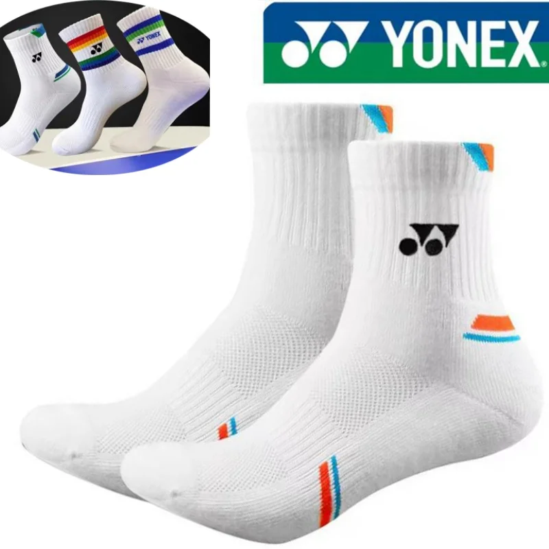 YONEX Spor koşu çorapları Erkek Kadın Açık Havada Rahat Atletik Orta buzağı Çorap Basketbol Badminton Yoga Nefes Çorap 1/3 Çift