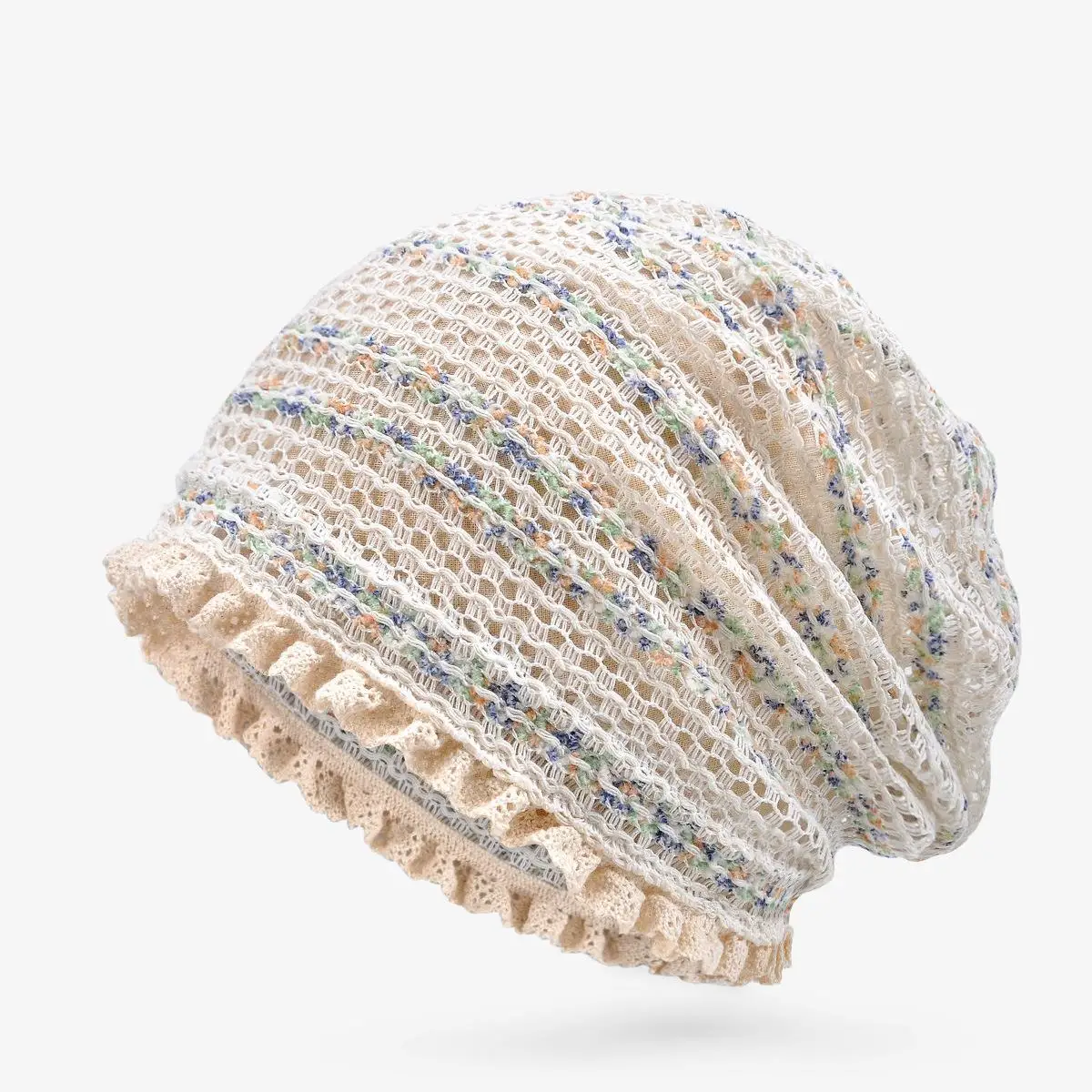 

Women's All-Season Versatile Beanie - Daily Wear Hollow Out Lace Knit Hat (56-60cm) with Loose Fit