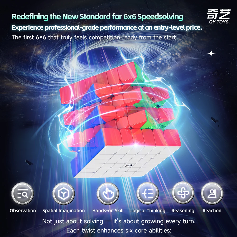 NEU![SomeCube] QiYi Warrior 6x6 Cube Speed 6Layers Hands-on Magico Stickerless Magic Puzzle Cube Toy für Speedcube UV-beschichtet