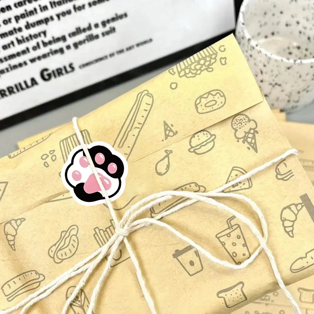 500 قطعة ملصقات لفة لطيف القط أقدام الزخرفية صائق الحرف سجل القصاصات الغيتار زجاجة ماء هدية التعبئة والتغليف ملصقات الهدايا