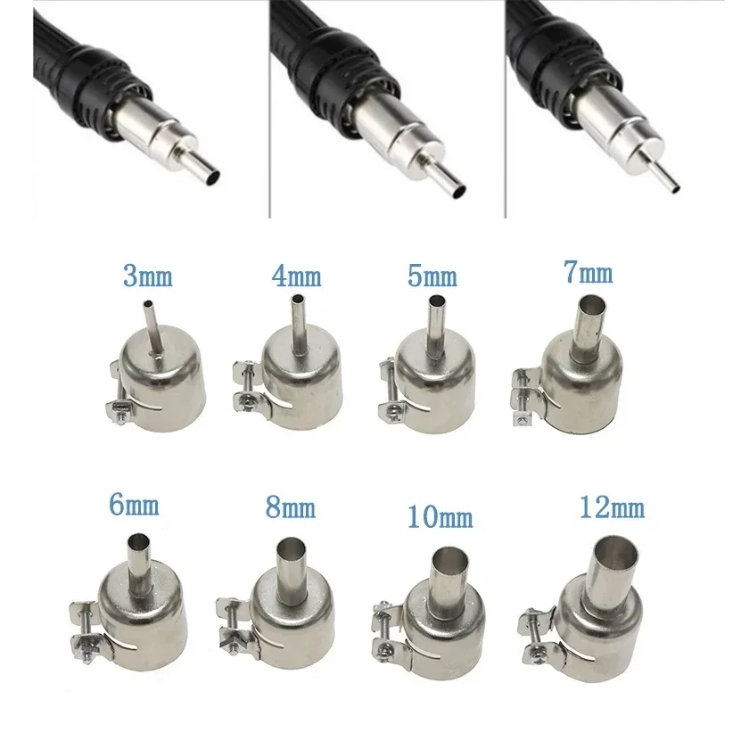 1pc Welding Nozzle Stainless Steel For 850 852D 898 Soldering Station For Hot Air Welding Nozzle Silver Soldering Accessories