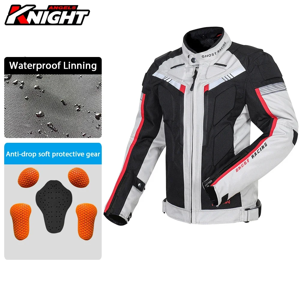 Jaket Motor Jaket Motocross Tahan Air Tahan Dingin Jaket Pelindung Pria Chaqueta Moto Jaket Berkendara Sepeda Motor Hitam M-5XL