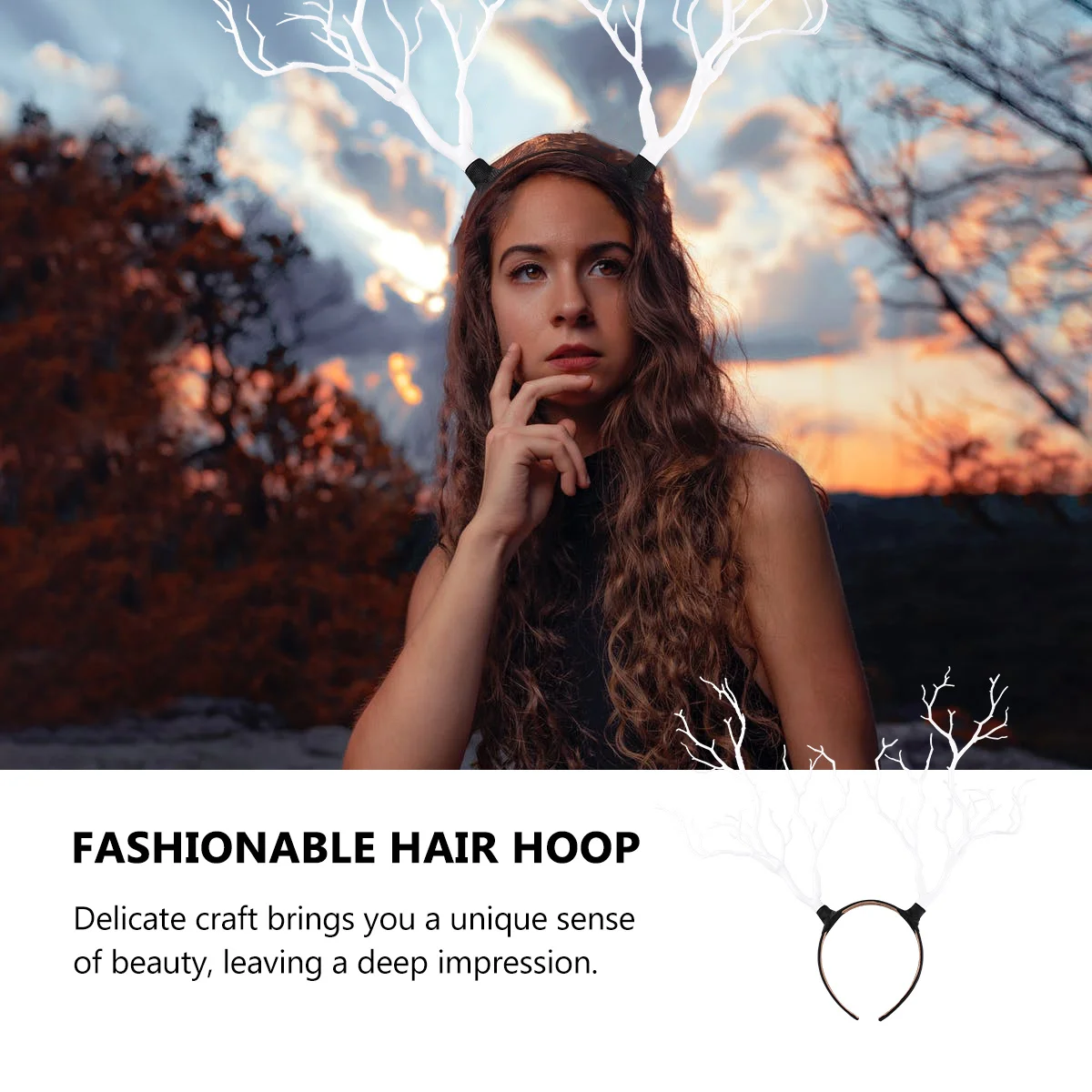 

1pc Witch Horn Headband Halloween Hairwear Party Headpiece Cosplay Accessory Darkly Style Hair Hoop For Women Kids Lightweight