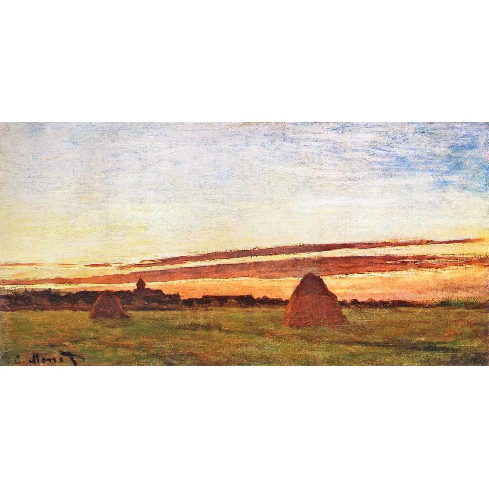 

Grainstacks at Chailly at Sunrise by Claude Monet Hand Painted Impressionist landscape Oil Painting Home decoration picture